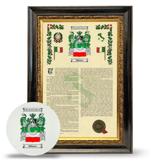 Difranco Framed Armorial History and Mouse Pad - Heirloom