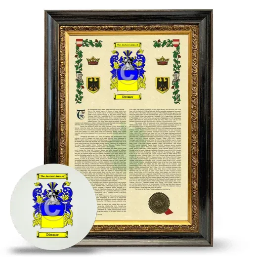 Dittmer Framed Armorial History and Mouse Pad - Heirloom