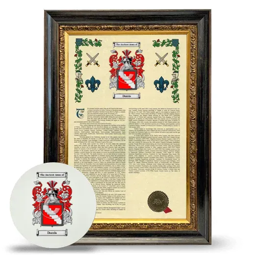 Dorris Framed Armorial History and Mouse Pad - Heirloom