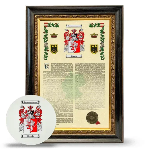 Dresch Framed Armorial History and Mouse Pad - Heirloom