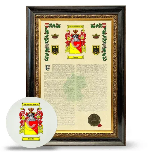 Droste Framed Armorial History and Mouse Pad - Heirloom