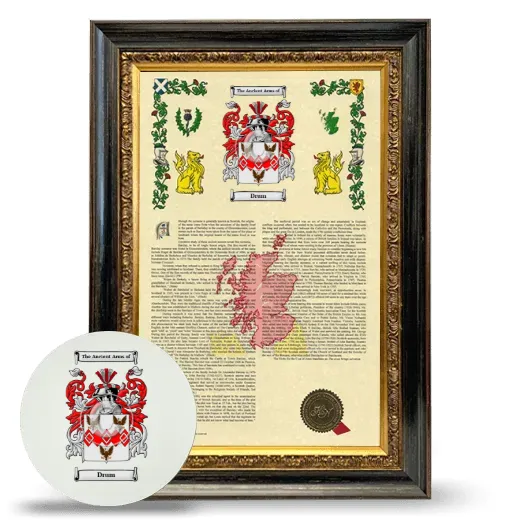 Drum Framed Armorial History and Mouse Pad - Heirloom