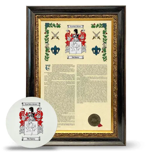 Du barry Framed Armorial History and Mouse Pad - Heirloom