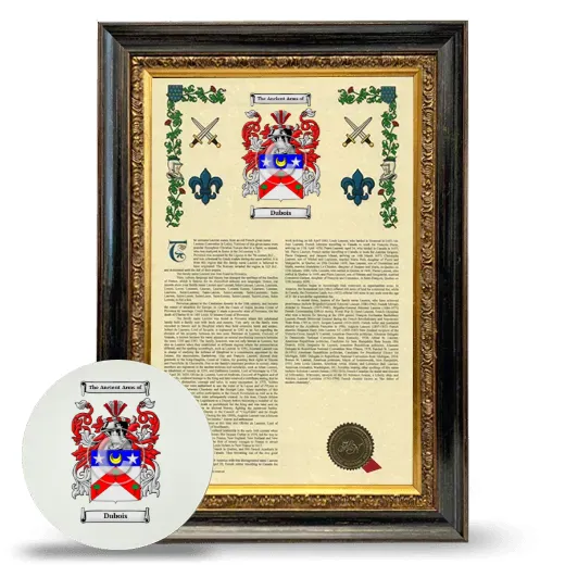 Dubois Framed Armorial History and Mouse Pad - Heirloom