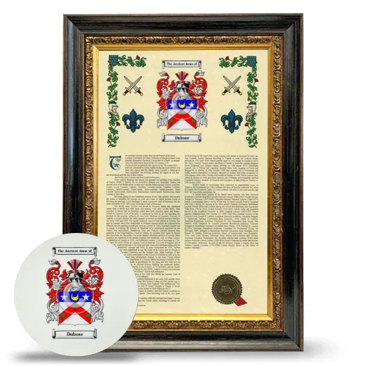 Dubose Framed Armorial History and Mouse Pad - Heirloom