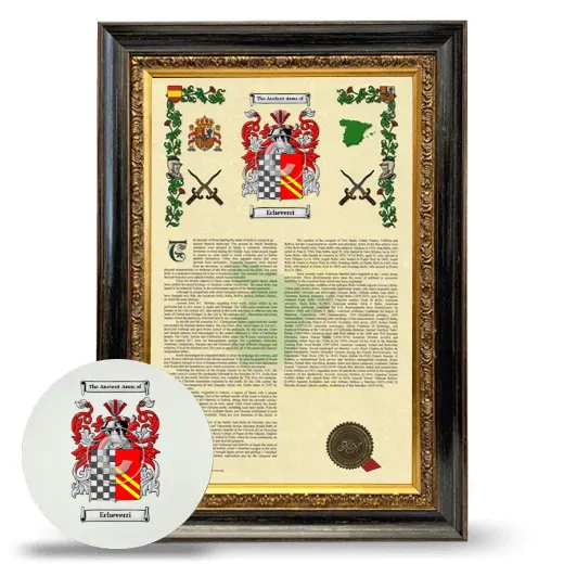 Echeverri Framed Armorial History and Mouse Pad - Heirloom