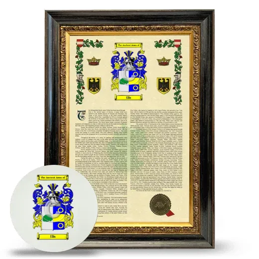 Elis Framed Armorial History and Mouse Pad - Heirloom
