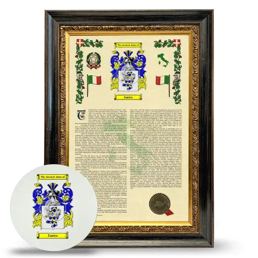 Enrico Framed Armorial History and Mouse Pad - Heirloom