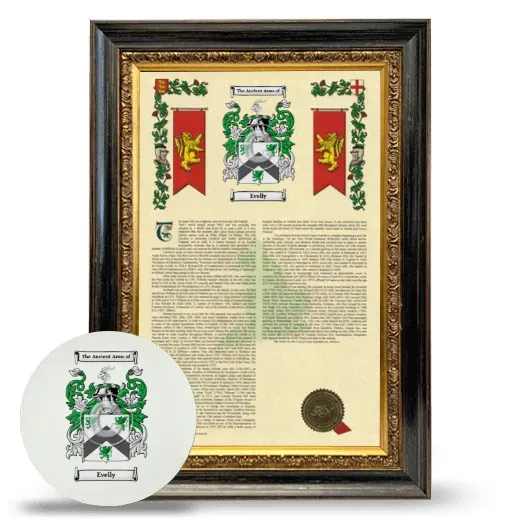 Evelly Framed Armorial History and Mouse Pad - Heirloom