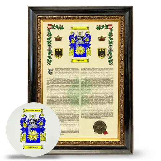 Federman Framed Armorial History and Mouse Pad - Heirloom