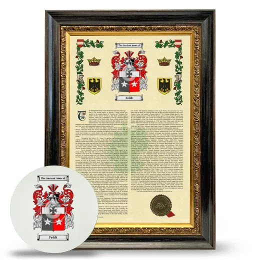 Feldt Framed Armorial History and Mouse Pad - Heirloom