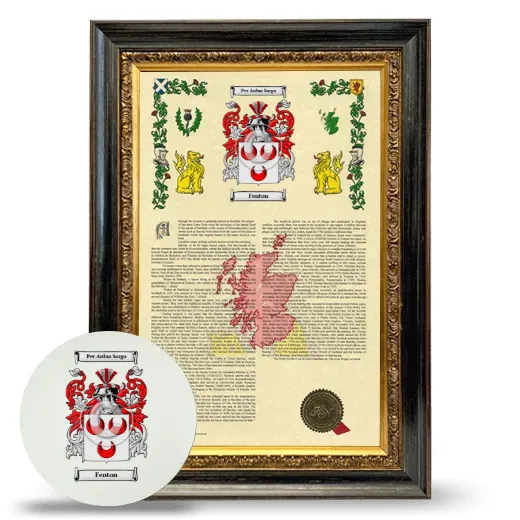 Fenton Framed Armorial History and Mouse Pad - Heirloom