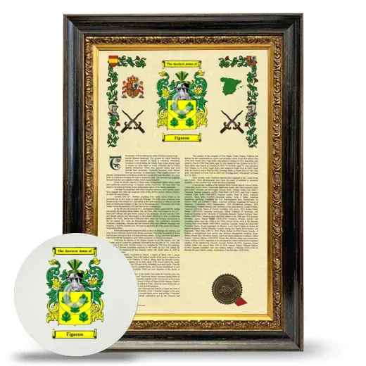Figaroa Framed Armorial History and Mouse Pad - Heirloom