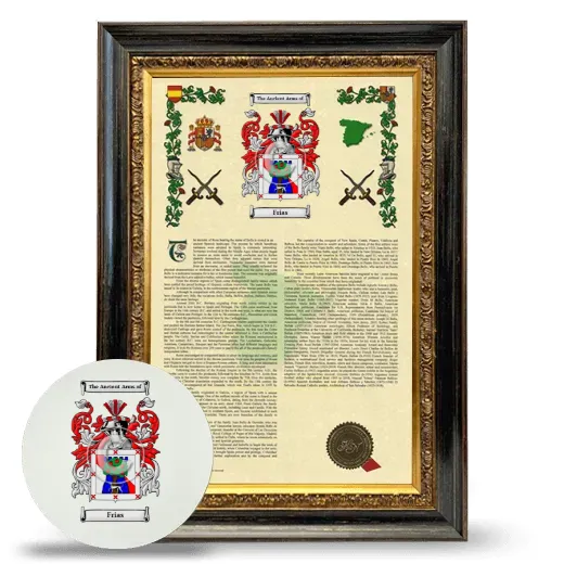 Frias Framed Armorial History and Mouse Pad - Heirloom
