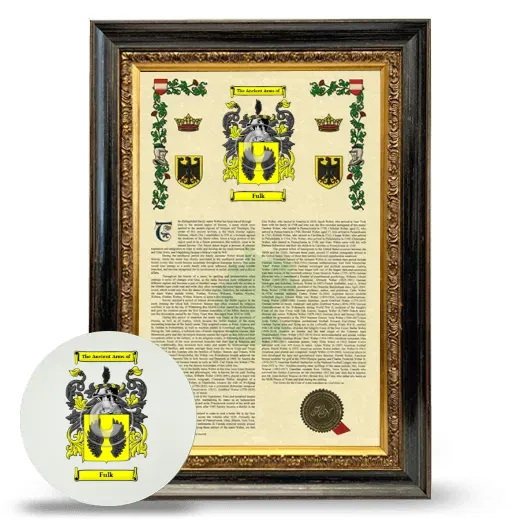 Fulk Framed Armorial History and Mouse Pad - Heirloom
