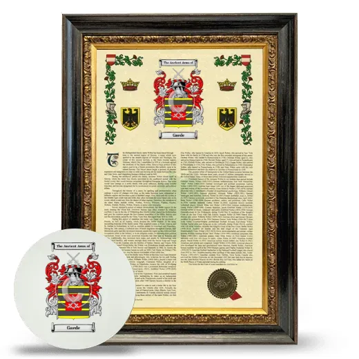 Gaede Framed Armorial History and Mouse Pad - Heirloom