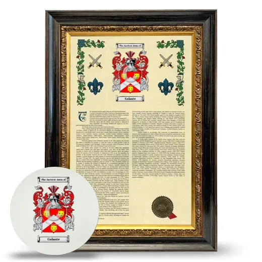 Galante Framed Armorial History and Mouse Pad - Heirloom