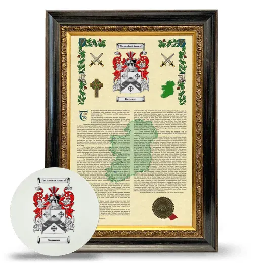 Gannon Framed Armorial History and Mouse Pad - Heirloom