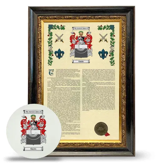 Gants Framed Armorial History and Mouse Pad - Heirloom