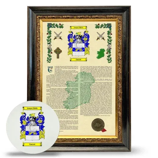 Garret Framed Armorial History and Mouse Pad - Heirloom