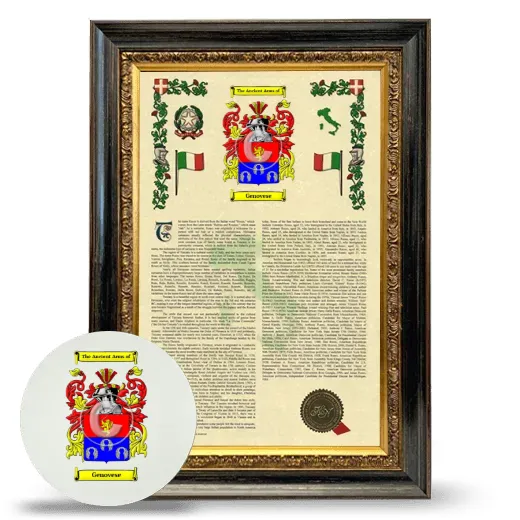 Genovese Framed Armorial History and Mouse Pad - Heirloom