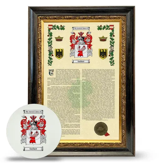 Gerbert Framed Armorial History and Mouse Pad - Heirloom