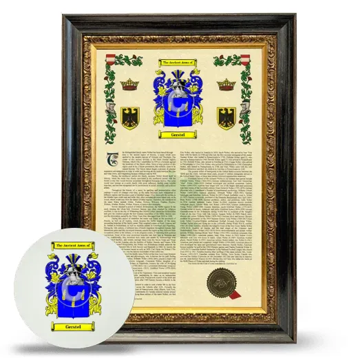 Gerstel Framed Armorial History and Mouse Pad - Heirloom