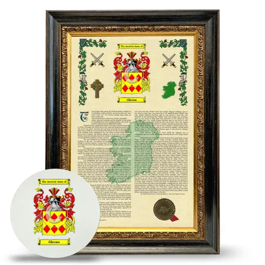 Glavan Framed Armorial History and Mouse Pad - Heirloom