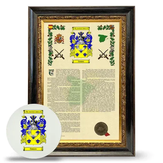 Gomez Framed Armorial History and Mouse Pad - Heirloom