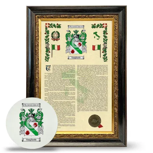 Guagliardo Framed Armorial History and Mouse Pad - Heirloom