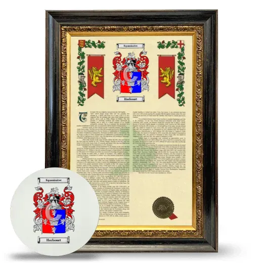 Harbourt Framed Armorial History and Mouse Pad - Heirloom