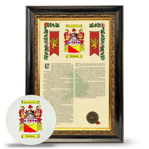 Hardeman Framed Armorial History and Mouse Pad - Heirloom