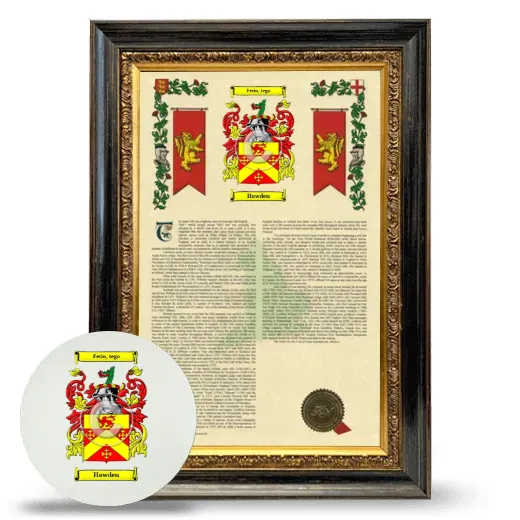 Hawden Framed Armorial History and Mouse Pad - Heirloom