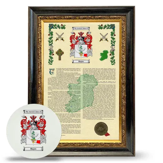 Hayes Framed Armorial History and Mouse Pad - Heirloom