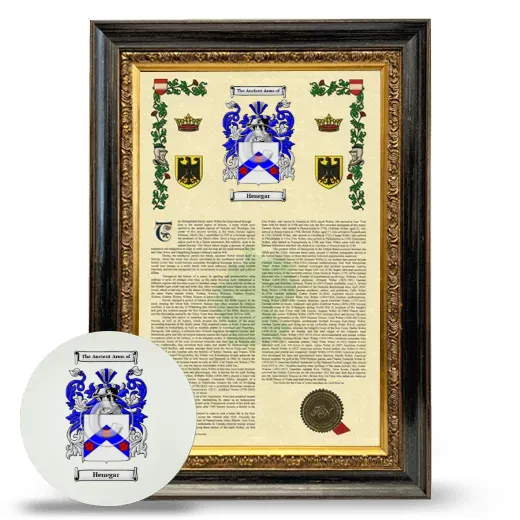 Henegar Framed Armorial History and Mouse Pad - Heirloom