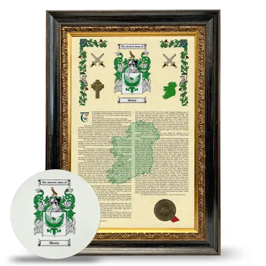 Henry Framed Armorial History and Mouse Pad - Heirloom