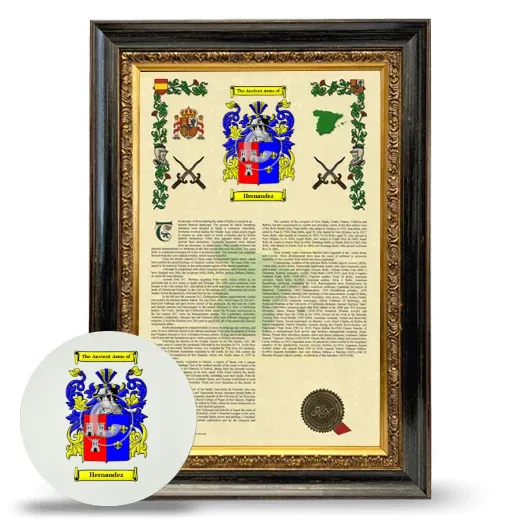 Hernandez Framed Armorial History and Mouse Pad - Heirloom