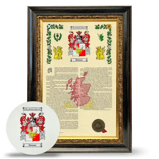Hewson Framed Armorial History and Mouse Pad - Heirloom