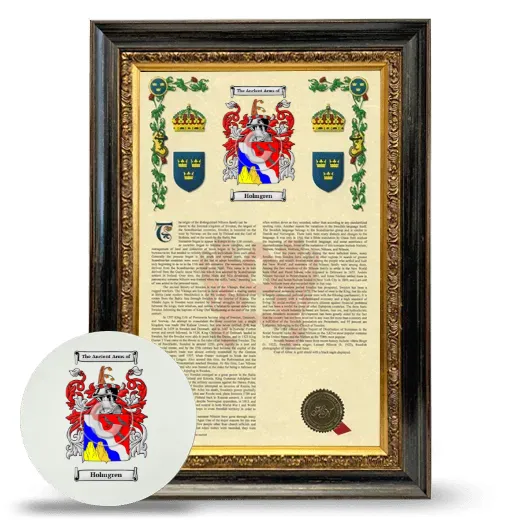 Holmgren Framed Armorial History and Mouse Pad - Heirloom