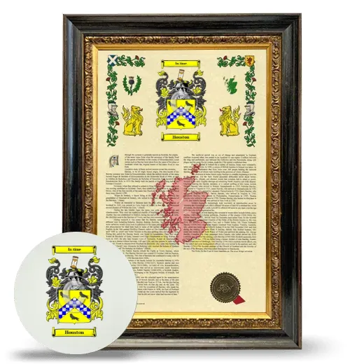 Houston Framed Armorial History and Mouse Pad - Heirloom