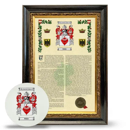 Hulse Framed Armorial History and Mouse Pad - Heirloom
