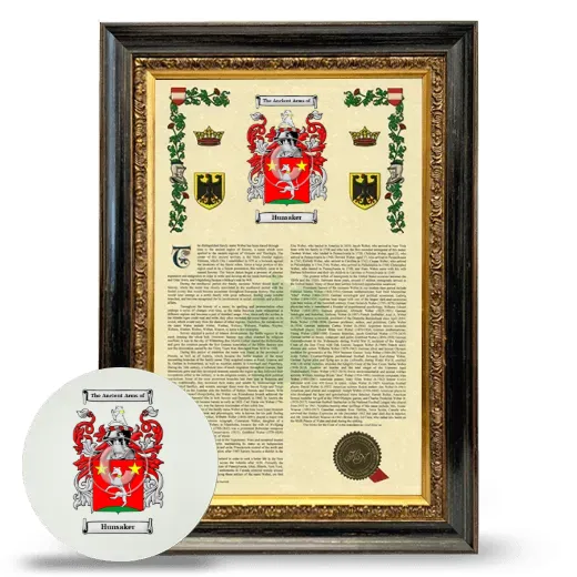 Hunsaker Framed Armorial History and Mouse Pad - Heirloom
