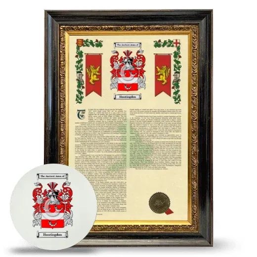 Huntingdon Framed Armorial History and Mouse Pad - Heirloom