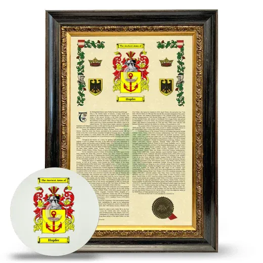 Hupfer Framed Armorial History and Mouse Pad - Heirloom