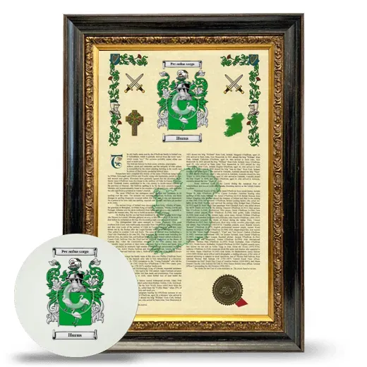Hurns Framed Armorial History and Mouse Pad - Heirloom