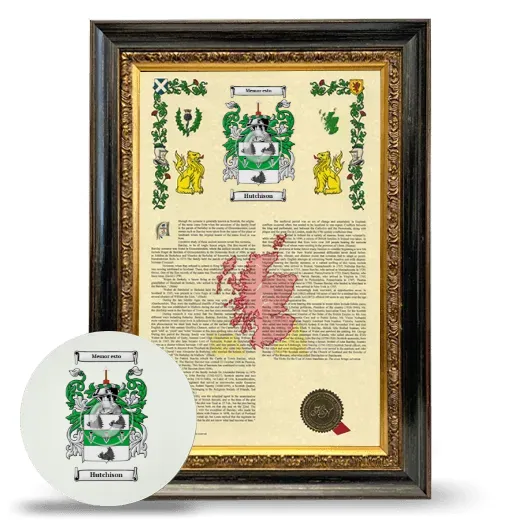 Hutchison Framed Armorial History and Mouse Pad - Heirloom