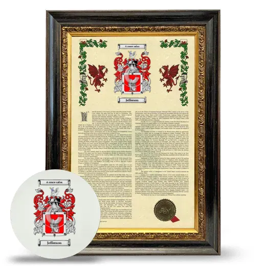 Jefferson Framed Armorial History and Mouse Pad - Heirloom