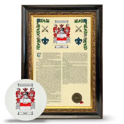 Jenes Framed Armorial History and Mouse Pad - Heirloom