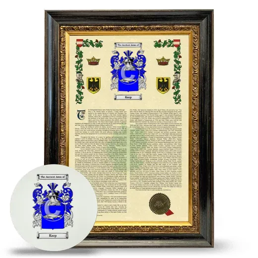 Karp Framed Armorial History and Mouse Pad - Heirloom