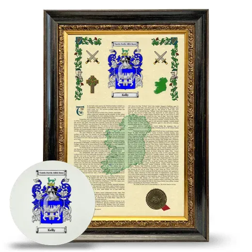 Kelly Framed Armorial History and Mouse Pad - Heirloom